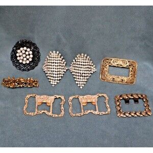 Vintage Shoe Clip Lot MUSI Rhinestone Tip Toe More